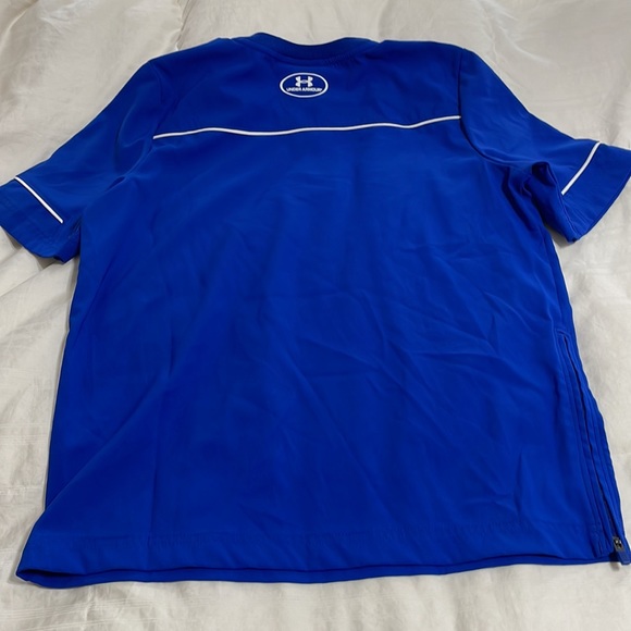 Under Armour Performance 1/4 Zip Blue with White Stripe YL - Picture 4 of 5